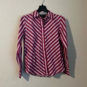 Striped Easy-Care Button-Up Shirt